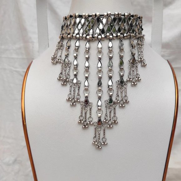 Tribal Mirror Choker Necklace, Ethnic Choker Necklace For Women, Gift For Her - Picture 7 of 10
